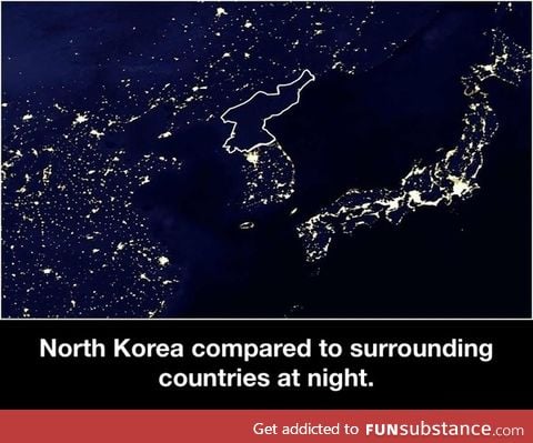 North korea at night