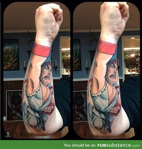 Super cool tattoo that plays with perspective