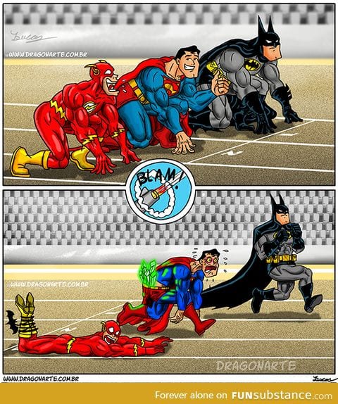 Batman gets the win...