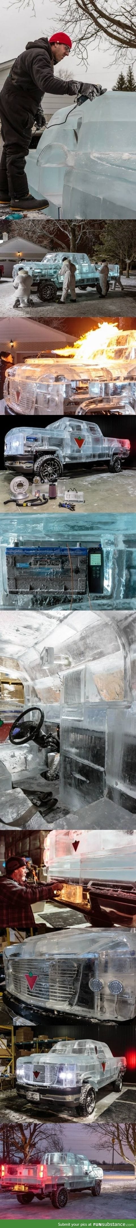Truck made of ice