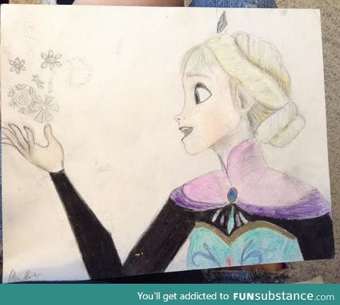 One time I drew Elsa.... (I guess art goes here?)