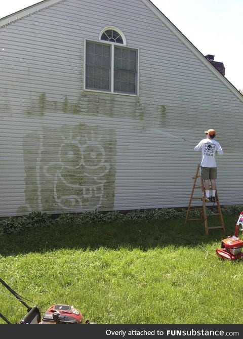 My brother had some fun with the power washer