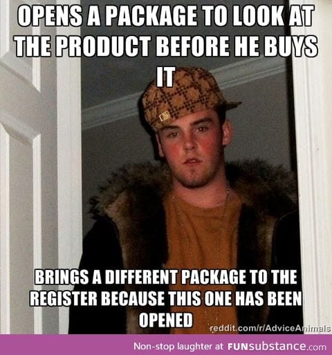 Scumbag steve- retail edition
