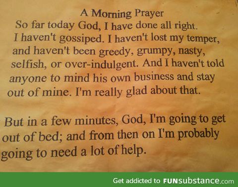 A morning prayer