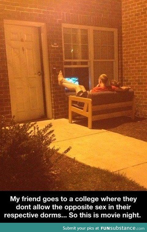 Movie night in college