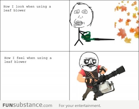 Using the leaf blower