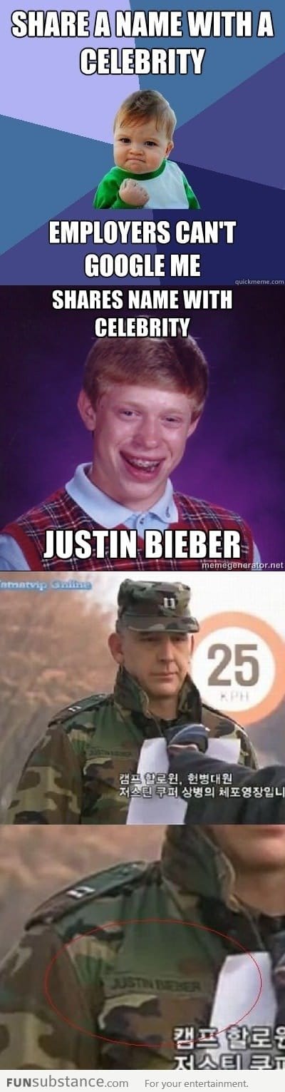 Bad Luck lvl: Justin Bieber