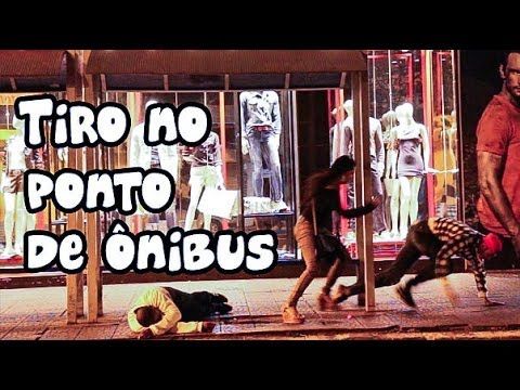 Bus stop sniper prank