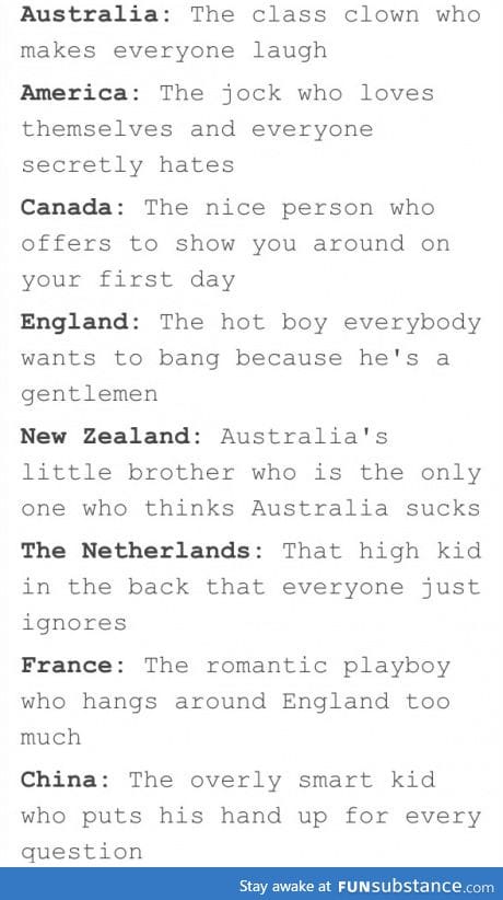 America is pretty spot on