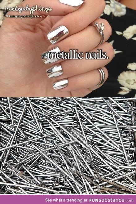 Metallic finger nails