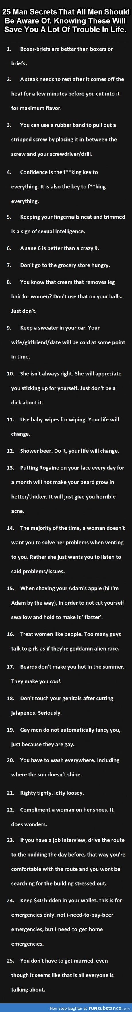 Man secrets