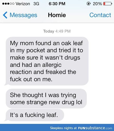 Oak leaves: Not even once