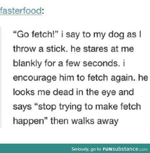 Stop trying to make fetch happen!