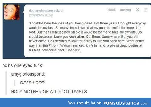 How to freak out the Sherlock fandom in one paragraph
