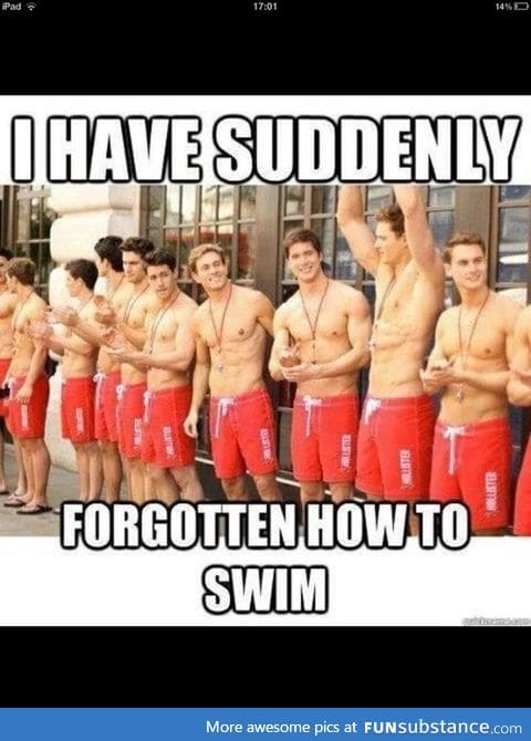 Omg.Can't swim.Help.I'm drowning.