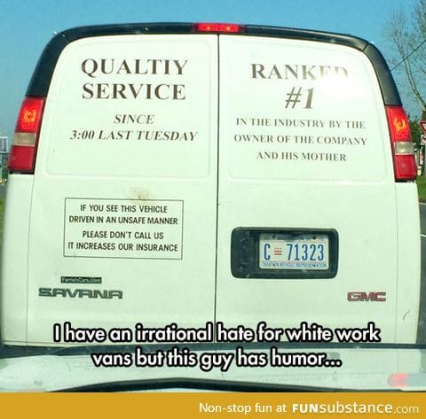 A van owner with a sense of humor