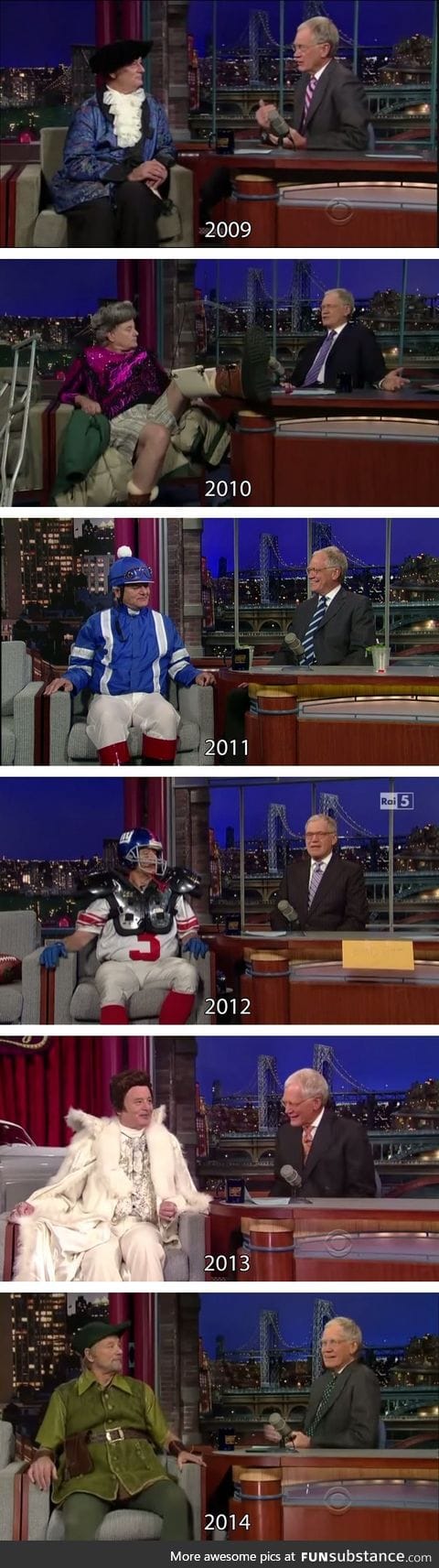 Bill Murray's outfits on The Late Show