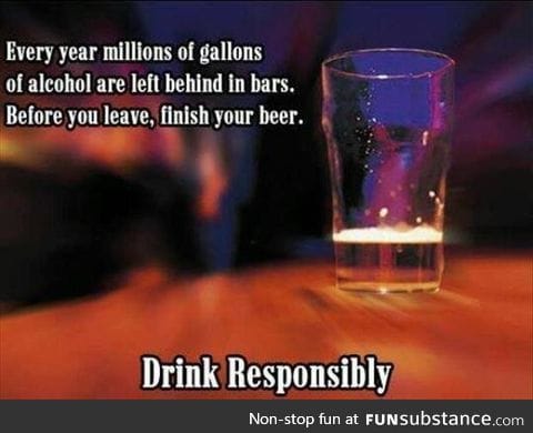 Alcohol wasted