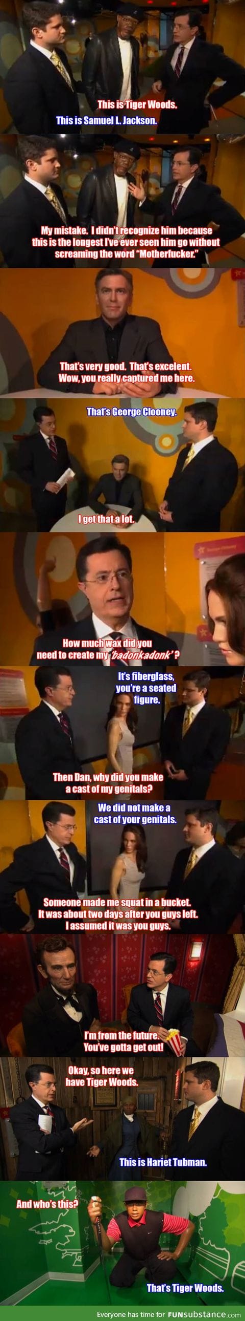 Stephen colbert visits the wax museum
