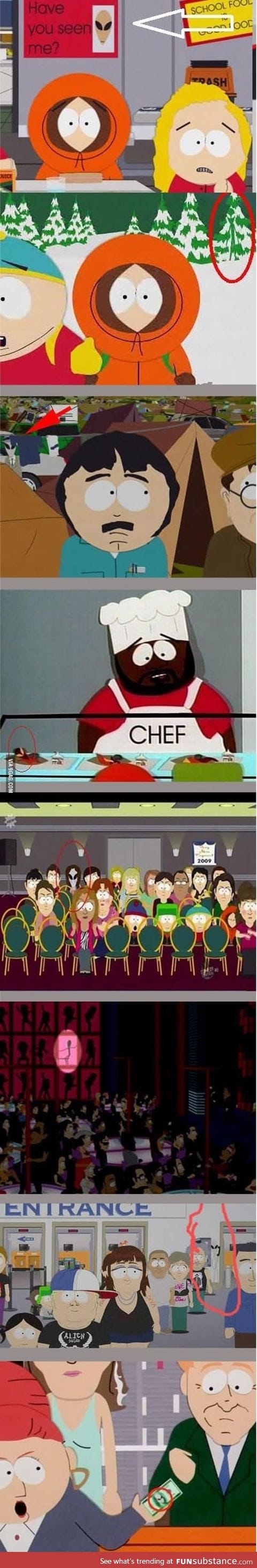 Hidden aliens in South Park