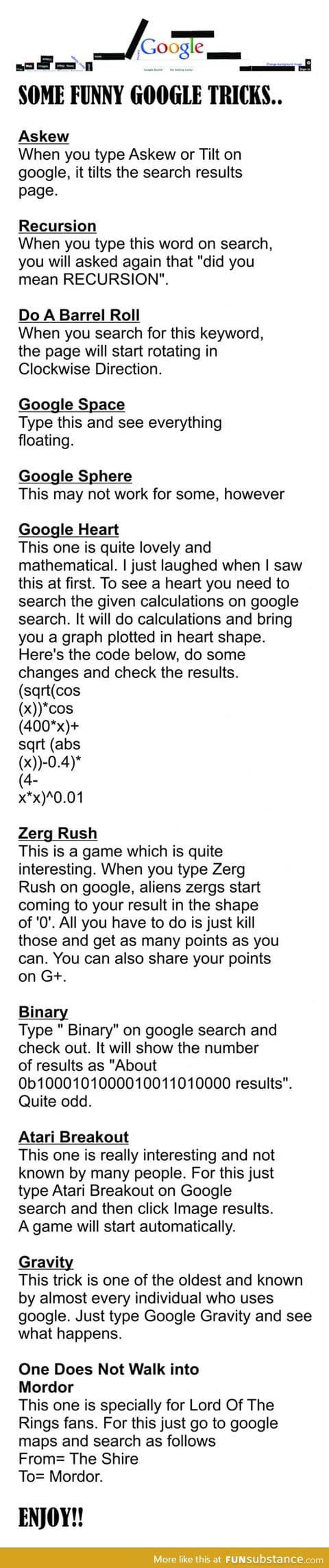 Some funny google tricks