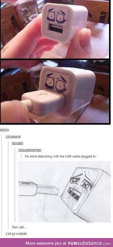 Disturbing usb plug