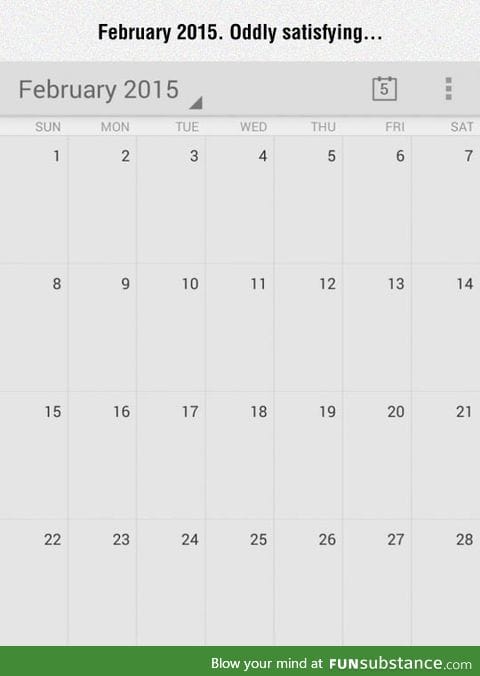 Satisfying calendar