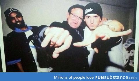 Epic pic of Robin Williams, Eminem and Proof