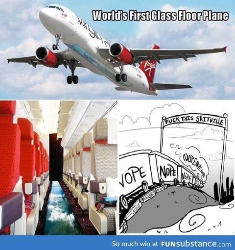 Plane with a glass floor