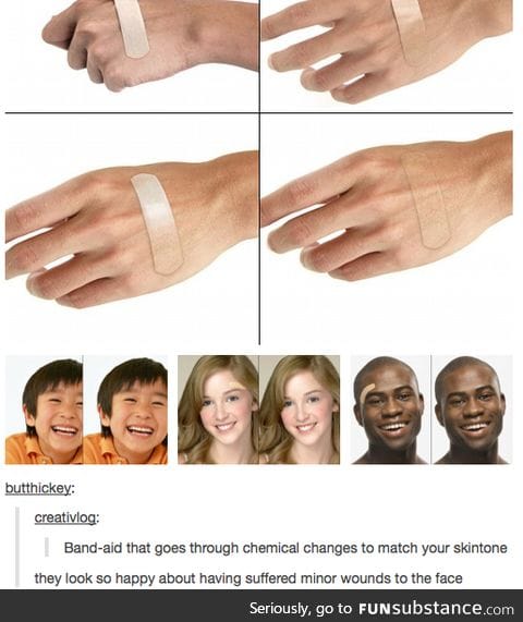 Where is the bandaid on the asian