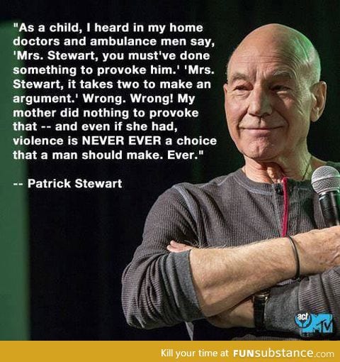 Sir patrick describing that domestic violence should never happen