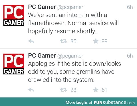 PCGamer whenever the site is down