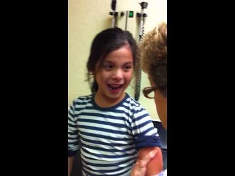 This girl is about to get her flu shot but she loses her mind completely