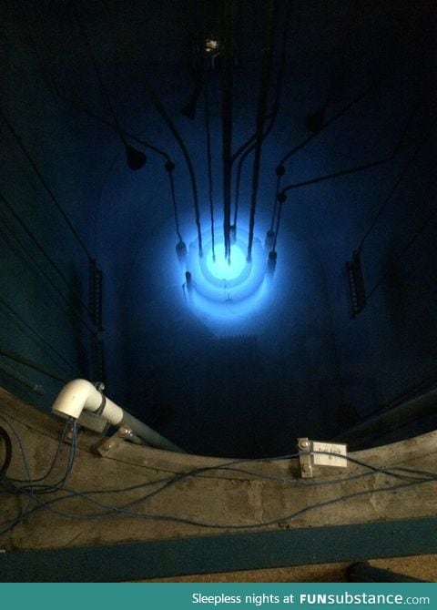 Here is an unfiltered picture of a nuclear reactor