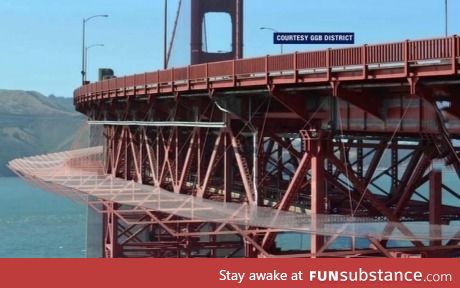 Golden Gate Bridge has a suicide net