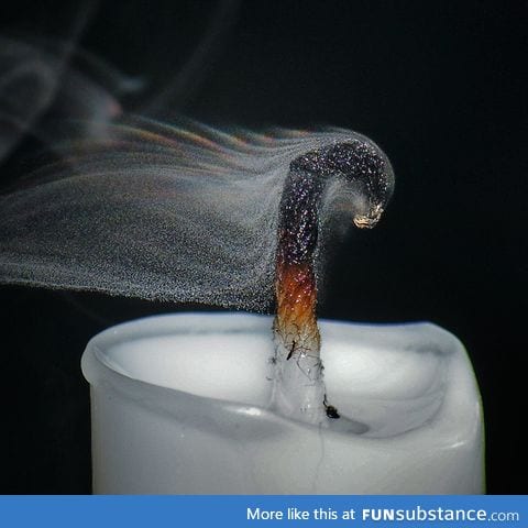 Candle smoke rainbow