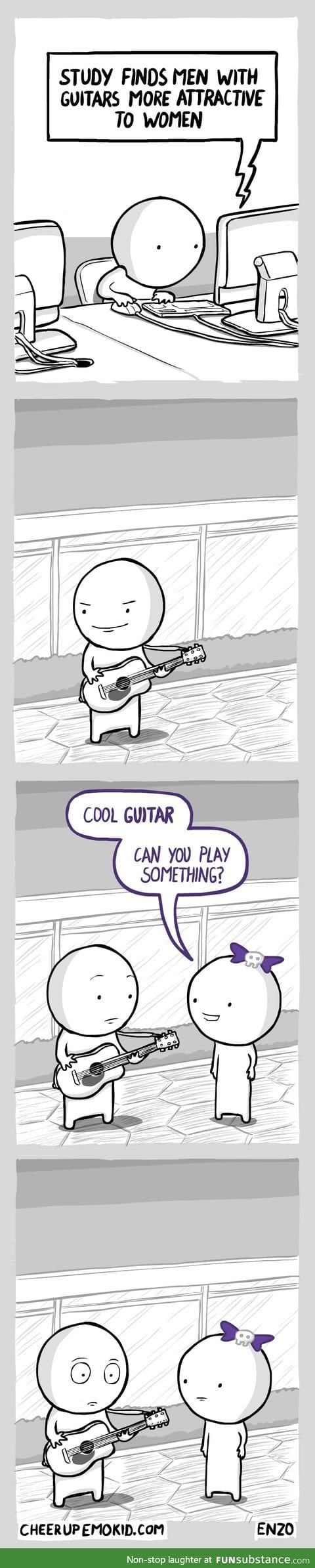 Playing the guitar...