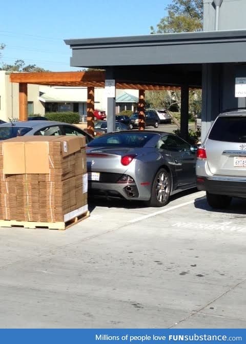 This is what happens when you park in a reserved spot at my company