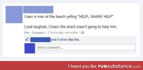 Saw a shark at the beach…