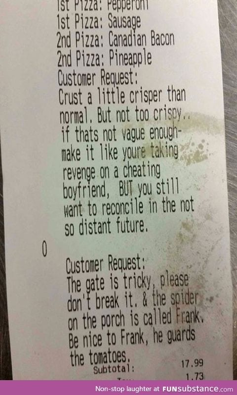 Unusual customer request