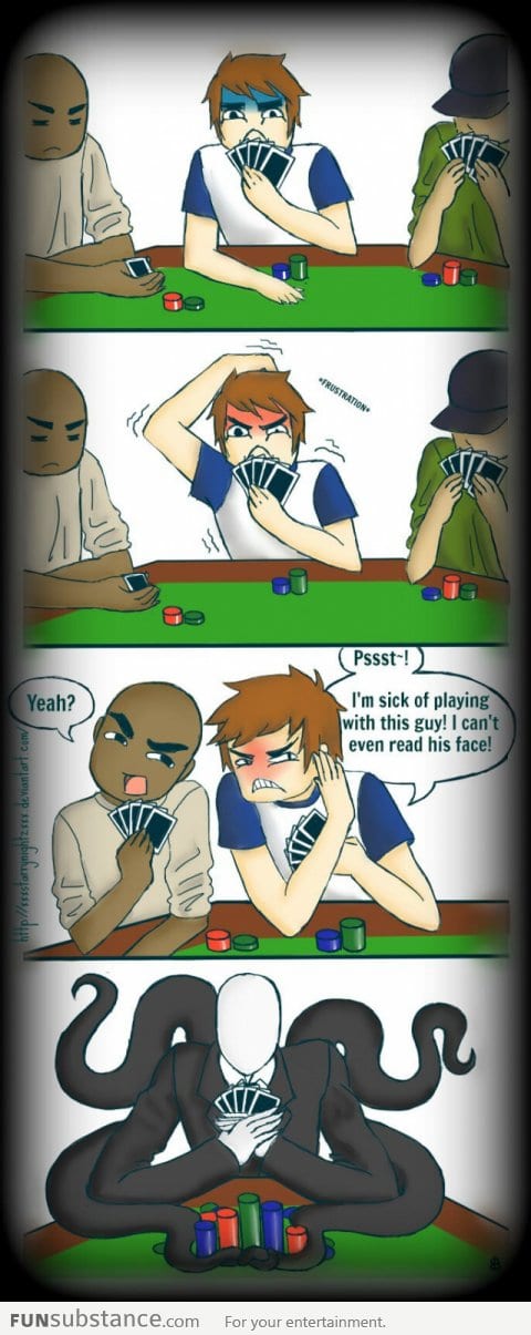 Slenderman playing poker