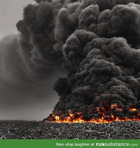Awesome picture of millions of tires on fire