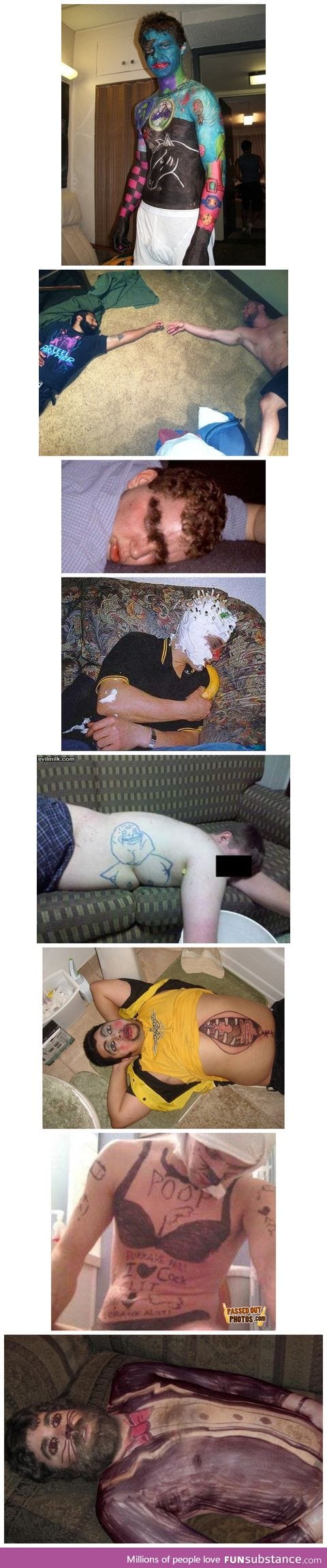 Passed out people comp, art version