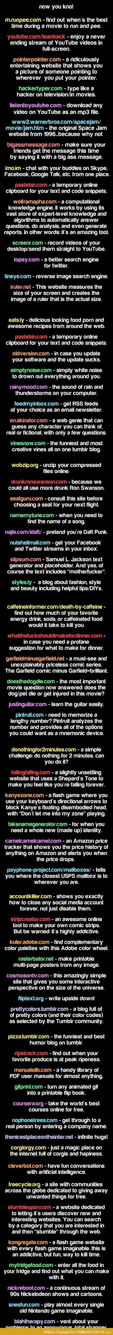 Long list of interesting and useful websites