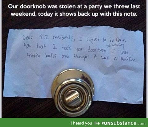 Lost doorknob