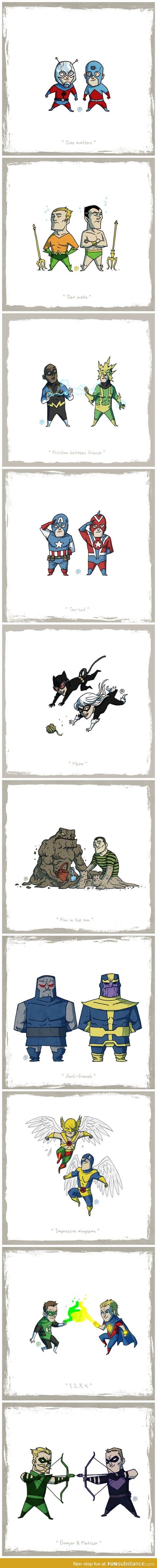 Marvel and DC equivalents