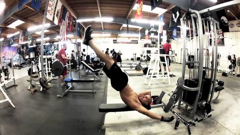 Watch this couple show off their strength in this sexy work out