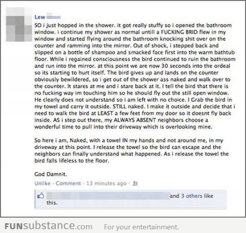 Probably the funniest story posted on Facebook
