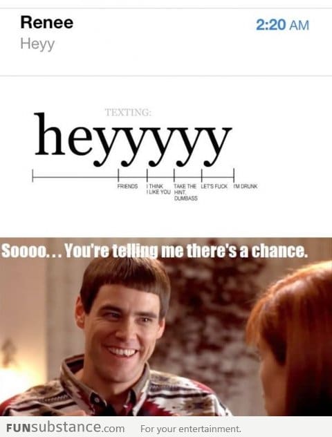 Getting "heyyyy" in a text