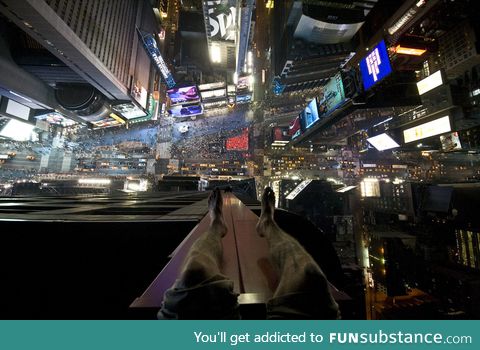 Looking down on Times Square